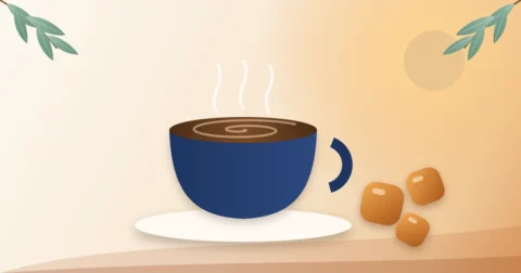 Shilajit resin dissolving in a morning cup of tea beside shilajit gummies and gum leaves